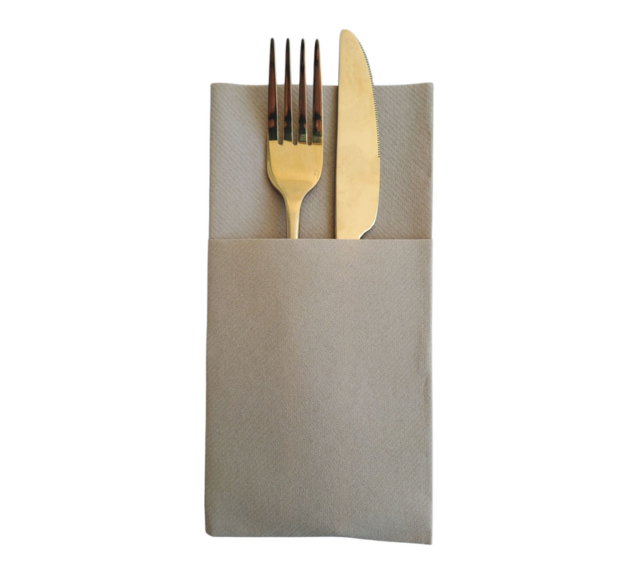 Airlaid Besteckservietten 40x33cm sandbraun Premium