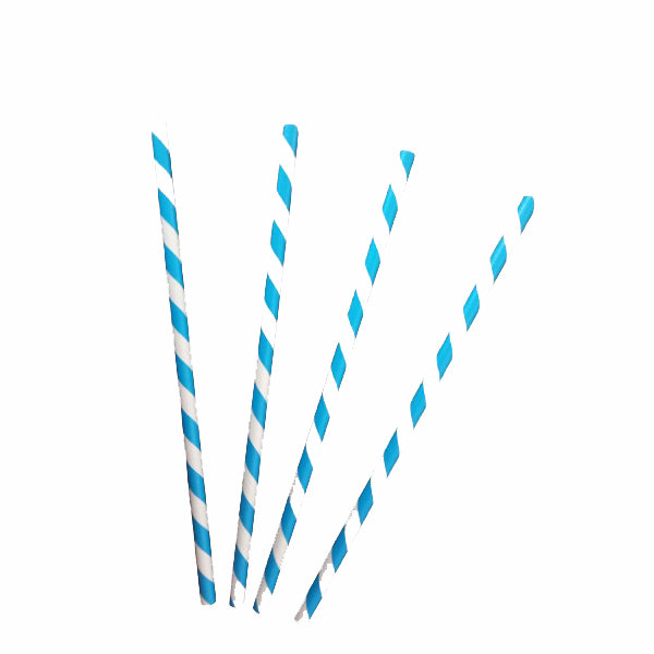 Papier Cocktail Trinkhalme eco blau/weiss 200x6 mm Horeca Qualität
