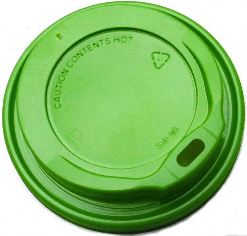 Deckel für Coffee to go Becher 0,3-0,4l (12oz-16oz) grün 90mm | Foodypack.de