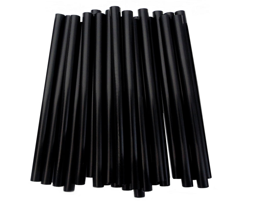 Mehrweg Cocktail Trinkhalme 7x150mm schwarz PP
