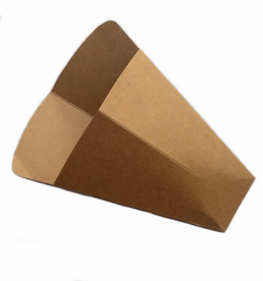 Waffeltüte Snack-/Pommestüte kraftbraun, wachsbeschichtet, auslaufsicher 13,5x8x5,5cm