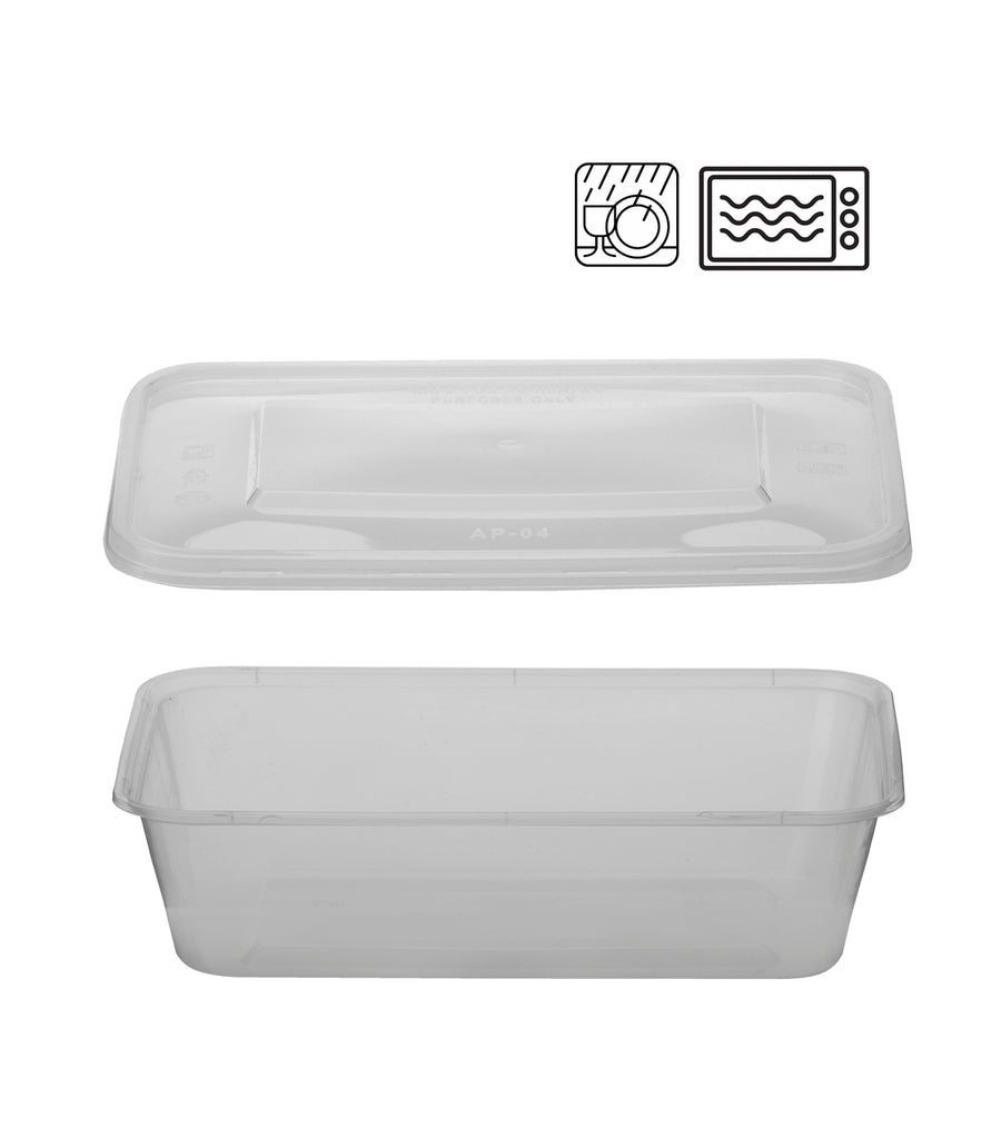 PP Schale 500ml transparent 170x120x40mm mit Deckel mikrowellengeeignet wiederverwendbar | Foodypack.de