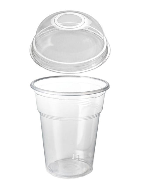 PP Ausschankbecher transparent 16 oz/450ml mit Dom Deckel
