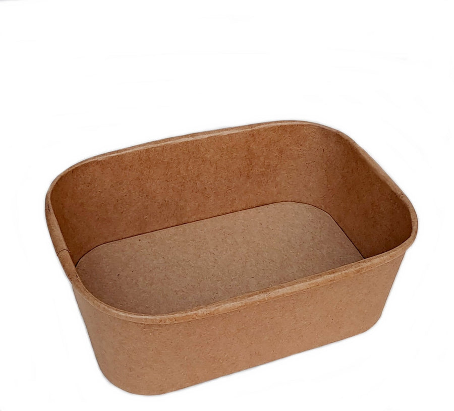Salatschale Pappe rechteck 1000ml 170x120mm kraftbraun