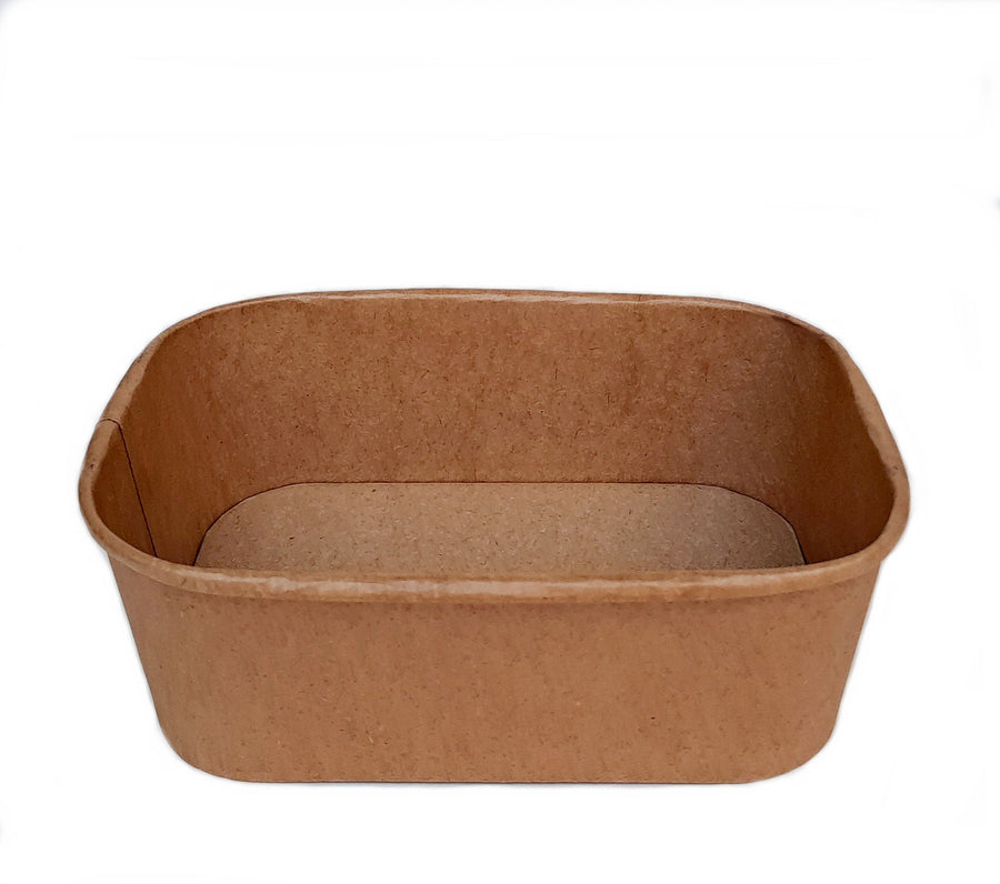 Salatschale Pappe rechteck 750ml 170x120mm kraftbraun