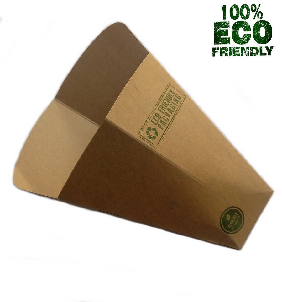 Biowachs Waffeltüte Snack-, Pommestüte green line kraftbraun auslaufsicher 13,5x8x5,5cm