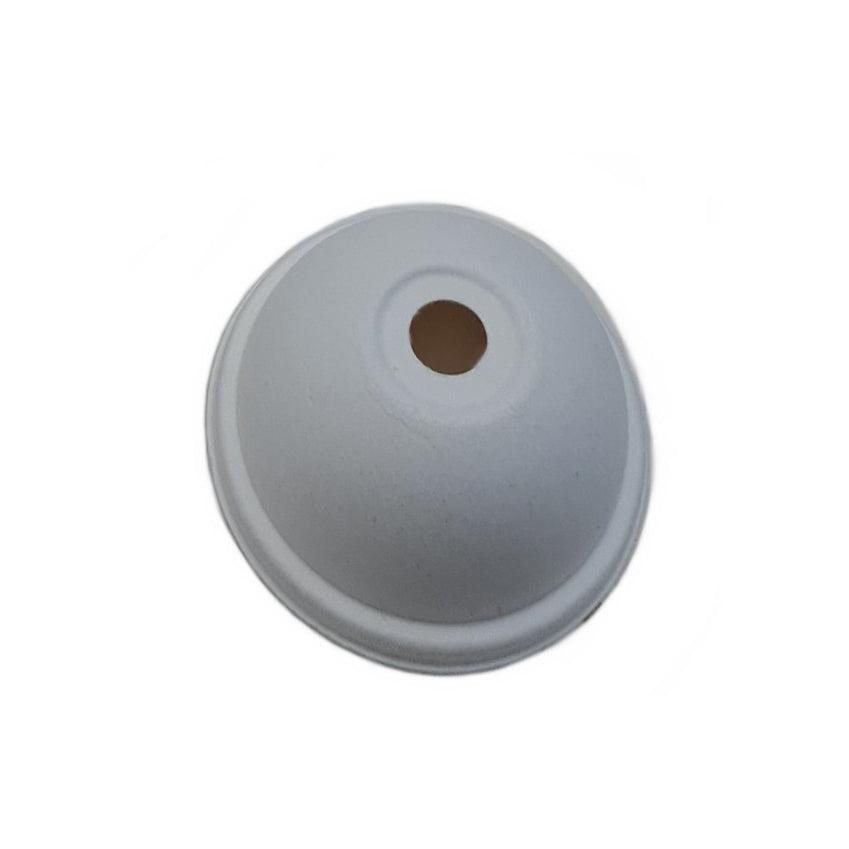 Bio Bagasse DOM Deckel für Pappbecher 0,3l-0,4l(12oz-16oz) weiß 90mm