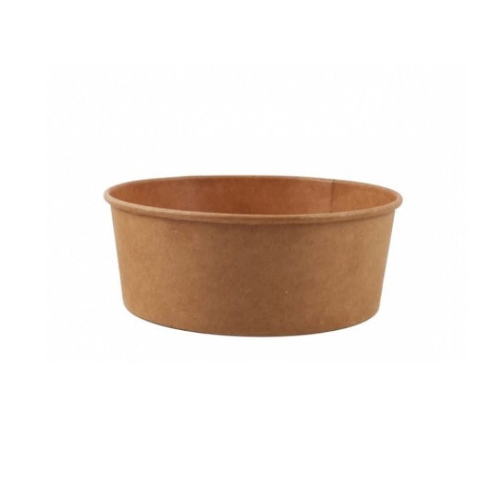 Salad and snack bowl to go made of cardboard 1200 ml Ø187mm height 65 mm kraft brown