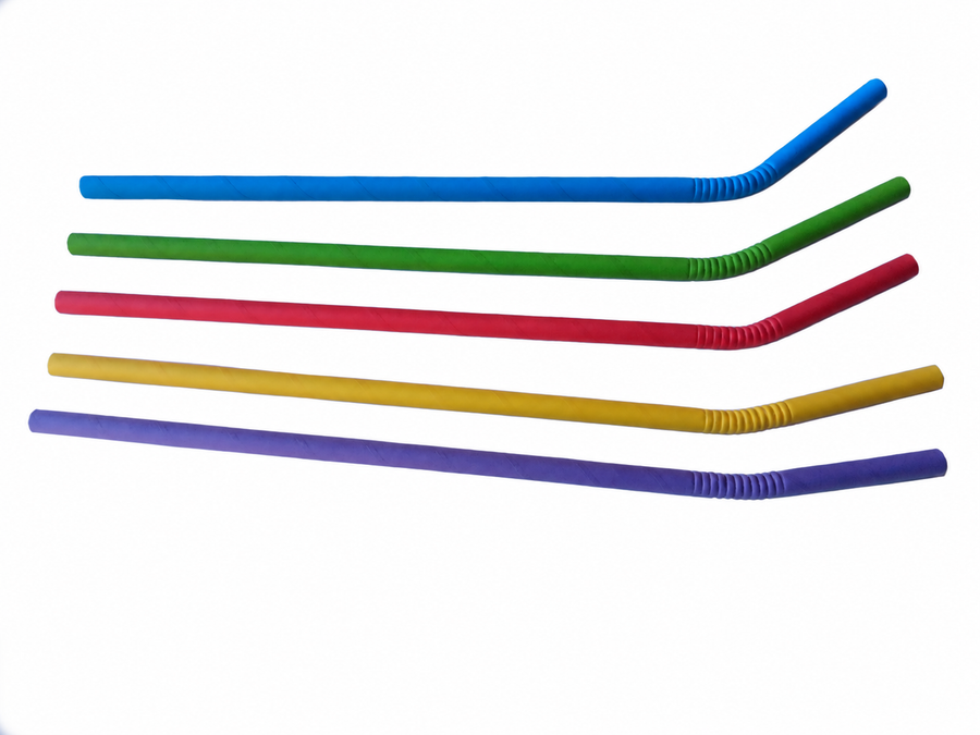 Papier Trinkhalme Flex bunt 220x5,5 mm Papier gehüllt