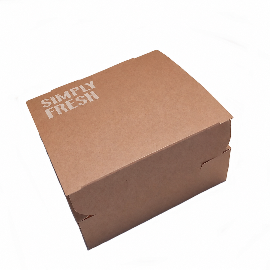 Snackbox kraftbraun 13x13x5,5cm, auslaufsicher