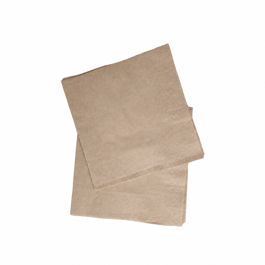 Papierservietten kraftbraun 33x33 cm 2-lagig 1/4 Falz mit Motivdruck