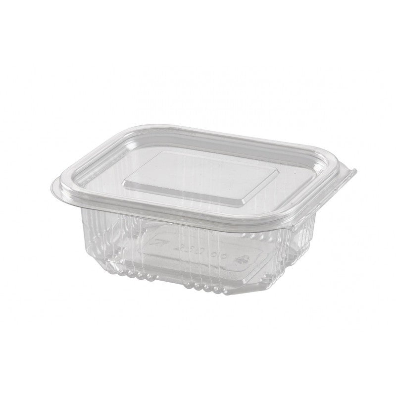 PET-Feinkostschale 250 ml eckig mit Klappdeckel