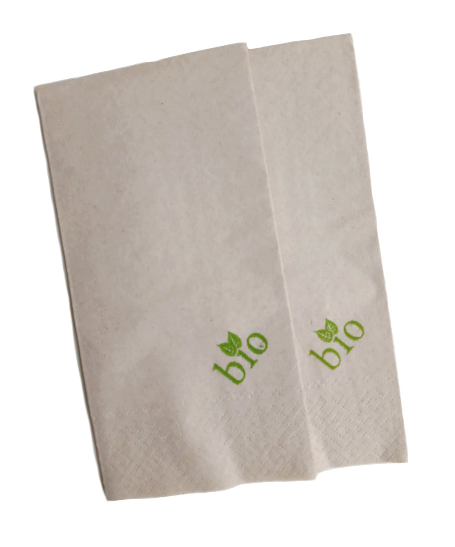 Eco Papierservietten 33x33cm kraftbraun 2-lagig mit Druck